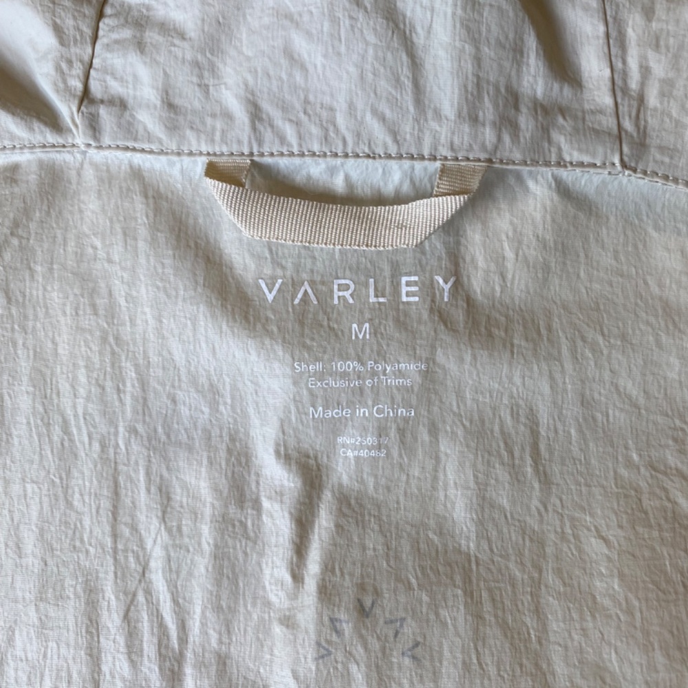 Varley Cream Zip-Up Hooded Windbreaker Jacket - Picture 11 of 11